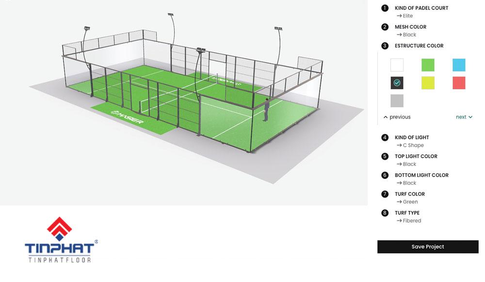 Thiet ke san padel 3d